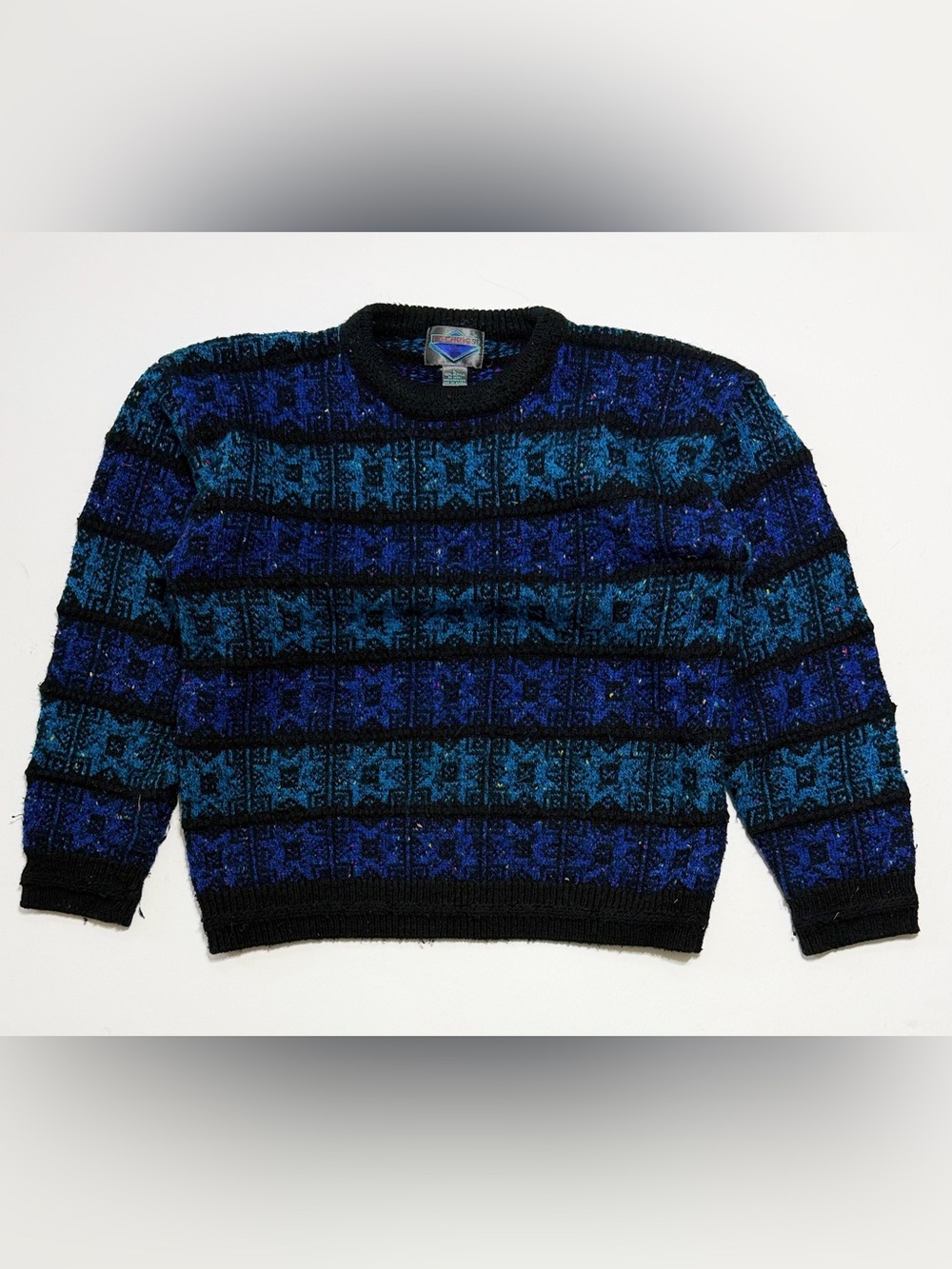 Vintage 90s Etchings L Coogi Style Sweater 3D Textured Knit Cosby